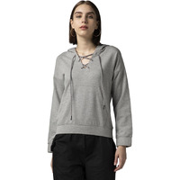 FYLTR Women's Drop Shoulder Hoodie with Lace Up Neck Detailing & Contrast Drawcord