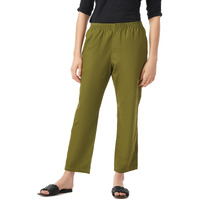 FYLTR Women's Regular Pants (FYLSS23WP-032_Alive Olive_32)