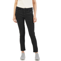INKD Women's Airflex Skinny Fit Jeans -Lightweight & Stretchable (Super Black, 30)