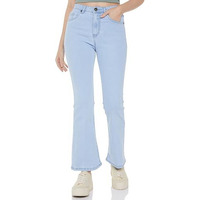 INKD Women's Flared Bootcut Jeans - High-Rise | Enzyme Wash | Classic 5 Pocket Styling (INKSS24WJN-410-Seaside Slate-32)
