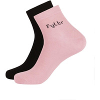 FYLTR Men's Cotton Blend Ankle Length Socks Solid Color | Pack Of 2 | Anti-Microbial | Anti-Odor (Berry Cherry-Grey-Tastic), Pink,Black