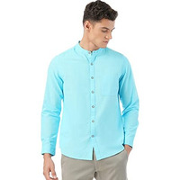 FYLTR Men's Solid Slim Fit 100% Cotton, Linen Look Casual Shirt