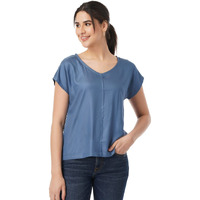 FYLTR Women's Solid Regular Fit Blouse (FYLSS23WB-019_Stellar Blue S)