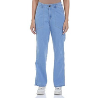 INKD Women's Straight Fit Jeans - High-Rise | Enzyme Wash (INKSS24WJN-408-Seaside Slate-30)