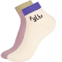 FYLTR Women's Cotton Blend Ankle Length Socks Solid Color | Pack Of 2 | Anti-Microbial | Anti-Odor (Pink,Skin)