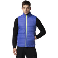 FYLTR Men's Sleeveless Puffer Jacket with Neon Trims - Stand Collar | Full Zipper | Side Pockets | Shaped Hem