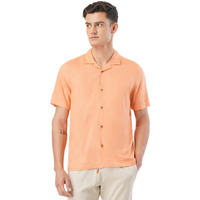 FYLTR Men's Solid Regular Fit Shirt (FYLSS23MS-016_Strange Orange S)
