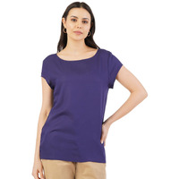 FYLTR Women's Solid Regular Fit Blouse (FYLSS23WB-017_Heavy Navy XL)