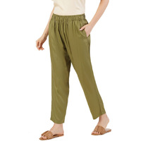 FYLTR Women's Regular Pants (FYLSS23WP-027_Alive Olive_28)