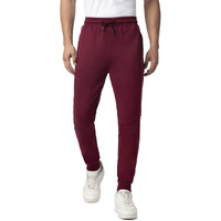 FYLTR Men's Casual Straight Leg Joggers with Stripe Tape Detail - Elasticated Waist with Drawstring | Zip Pockets | Solid Color