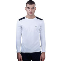 REVOLT Solid Slim Fit Men's Soft & Comfortable Round Neck T-Shirt-Full Sleeve, Logo Branding (Cloud Dancer, S) (REVSS23-TEE-009