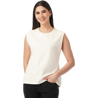 FYLTR Women's Solid Regular Fit Blouse (FYLSS23WKT-006_Ecru Beauty XL)
