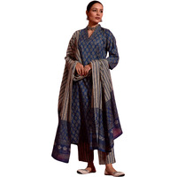 Kurta Set For Women || 3pic Kurta For Women (SSP-244-277-278) (Blue, XL)