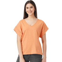 FYLTR Women's Solid Regular Fit Blouse (FYLSS23WKT-002_Strange Orange S)