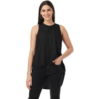 FYLTR Women's Solid Regular Fit Blouse (FYLSS23WB-014_Black Heart S)