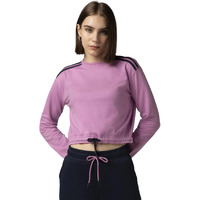 FYLTR Women's Round Neck Drop Shoulder Sweatshirt - Full Sleeve | Elasticated Waist & Cuff | Boxy Fit | Stripe Detailing