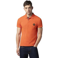 FYLTR Men's Solid Regular Fit Polo Shirt (FYLAW23MP-004_Sunlit Rust Orange L)