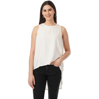 FYLTR Women's Solid Regular Fit Blouse (FYLSS23WB-014_Ivory White S)