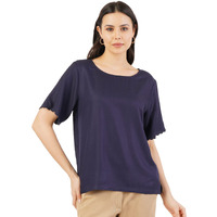 FYLTR Women's Solid Regular Fit Blouse (FYLSS23WB-020_Heavy Navy M)