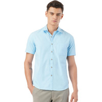FYLTR Mens Solid Regular Fit Shirt (FYLSS23MS-012_Feelin Grey M)