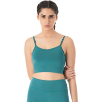 PUMPD Womens Synthetic Wire Free Modern Sports Bra (PUMSS23WBR-002_Green Queen_M)