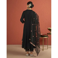 Kaari Rayon Staple 3 PCS Women Kurta Set (KAAAW24WSKD-82025_Kohl Black_XL)