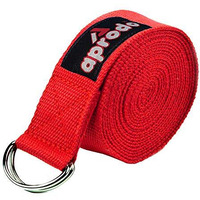 Aprodo Yoga Strap [6/8/10 Feet Size Options] 100% Cotton Straps with Adjustable D-Ring Buckle, Best for Yoga, Body Flexibility & General Fitness, Pack of 1 (RED, 6 Feet (72 Inches))