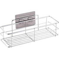 Gopendra Steel Self Adhesive Organizer Storage Hanging Bathroom Shelves Rack Shelf for Bathroom (AV145 Silver Shelves)