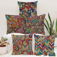 STITCHNEST Floral Printed Poly Cotton Cushion Covers (20 X 20 Inches, Design-3)
