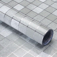 Yorbax Aluminum Foil Kitchen Stickers Oil-Proof Waterproof Self Adhesive Wallpaper PVC Bathroom Wall Stickers Peel & Stick Contact Paper for Kitchen Fridge Table Furniture