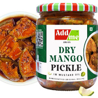 Add Me Dry Mango Pickle 500gm in very Home Made less mustard oil Aam ka Sukha Achar village style 500 g Classic indian recipe glass Pack