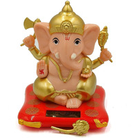 kunya Moving Hand Solar Powered Ganesha Statue for Car Dashboard Home Decor and Office | Ganpati Bappa | Solar Powered Lord Ganesh ji Moving Hand (Small)