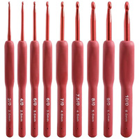 NEOUTH Crochet Hooks, 9 Pieces Set Ergonomic Crochet Hooks, Comfortable Crochet Needle Kit for Arthritic Hands, Perfect for All Skill Levels