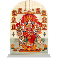 AUTOEASY Navdurga Idol for Car Dashboard/Home/Pooja/Office/Study Table/Decoration Acrylic (Multicolour, Medium)