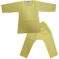 shaishav wears Baby boy/Kid Cotton Kurta & Pyjama (0 Months - 5 Year) (12-18 Months, Yellow)