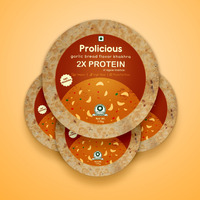 Prolicious 2X Protein Garlic Bread Khakra | NO Palm Oil | Crispy | Ready to Eat | Flavourful | High Protein Healthy Anytime Snack  (Pack of 4, 170 Grams each) (Garlic Bread)