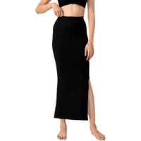 NYKD Seamless Spandex Saree Shapewear for Women Petticoat/Peticote Saree Shapewear, NYSH01, Black(Anthracite), L, 1N
