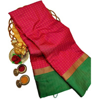 VJ Fashion Women Soft Silk Checks Saree With Blouse Piece_freesize(Pink)