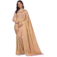Jaanvi fashion Womens Banarasi Silk Sarees With Zari Jacquard Work & Blouse Piece (madhuram-pink)