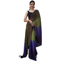 Satrani WomenS Chiffon Ready To Wear Saree With Unstitched Blouse Piece(3029S192N_Green)