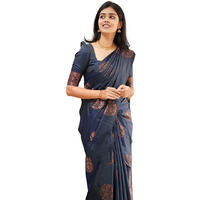 Shiv Textiles Womens Banarasi Silk Saree with Blouse Perfect for Every Occasion blue