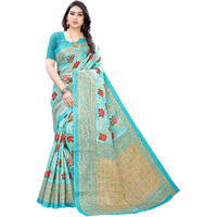 Yashika Womens Art Silk Woven Saree with Blouse Piece (PRITHAVI BLUE,Free Size)