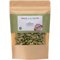 Seeds and Hands Wayanad 7Mm+ Green Cardamom/Elaichi Whole [No Artificial Colors] Pack Of 2 X 100 Gm (200 Gm)