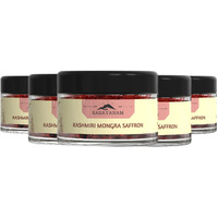 Rasayanam Pure Kashmiri Mongra Saffron/Kesar/Kumkuma Puvvu Tested Grade A As Per Iso 3632 From The Finest Farmland Of Pampore, J&K-Pack Of 5,1 Grams