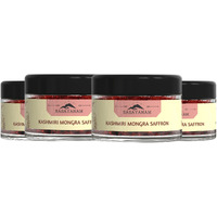 Rasayanam Pure Kashmiri Mongra Saffron/Kesar/Kumkuma Puvvu, Tested Grade A As Per Iso 3632, From The Finest Farmland Of Pampore, J&K - Pack Of 4 - 1 Gm