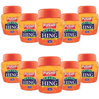 Pushp Brand Asafoetida Hing Jar Strongest Compounded Pure Hing Powder (50g) (Pack of 10)