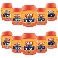 Pushp Brand Asafoetida Hing Jar Strongest Compounded Pure Hing Powder(100g) (Pack of 10)