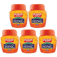 Pushp Brand Asafoetida Hing Jar Strongest Compounded Pure Hing Powder(200g) (Pack of 5)