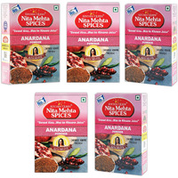 KITCHEN QUEEN NITA MEHTA Anardana Powder 500g | Perfect for Chhole, Stuffed Dishes, Dal Tadka, Chutneys | Dry Pomegranate Seeds (ANARDANA POWDER, 500g | Pack 5)