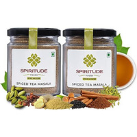 SPIRITUDE Tea Masala Powder 100Gm 200 Cups Chai Masala Powder Kadak Chai With 7 Aromatic Spices Organic Ingredients, Invigorating, Refreshing, Immunity Booster With No Preservative Pack Of 2
